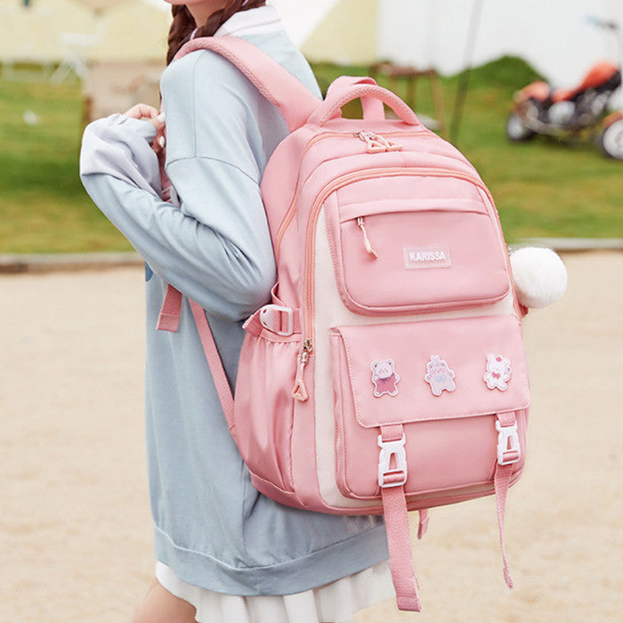 Kids Backpack Children School Bags for Girls Orthopedic Waterproof Primary Schoolbag Book Bag (pink)-0013