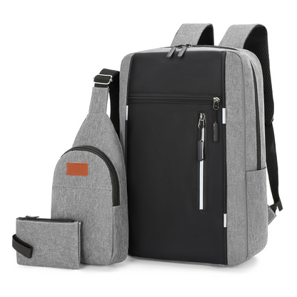 Men's 3pcs Combo Backpack Set – College, Laptop, Computer & Travel Bag (Ase)