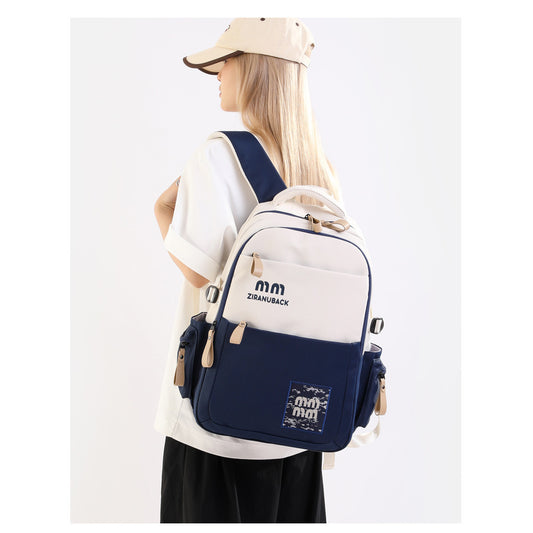 Schoolbags, College Cute Large-Capacity Backpacks, Simple Casual Backpacks(Blue)-0007