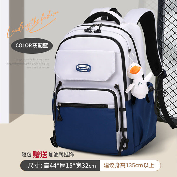 Middle School, High School, and College Students' Schoolbags Stain-Resistant Backpacks (Blue)-0005