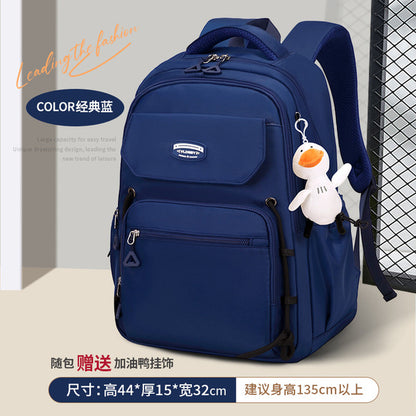 Middle School, High School, and College Students' Schoolbags Stain-Resistant Backpacks (Royel Blue)-0001