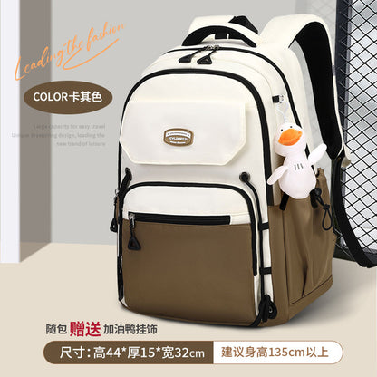 Middle School, High School, and College Students' Schoolbags Stain-Resistant Backpacks (Brawn)-0003