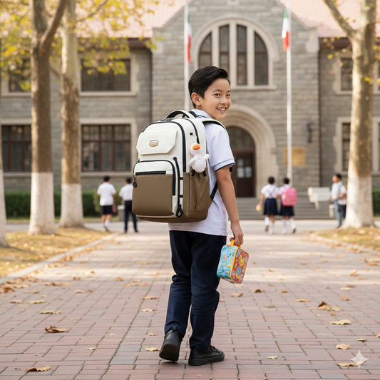 Middle School, High School, and College Students' Schoolbags Stain-Resistant Backpacks (Brawn)-0003
