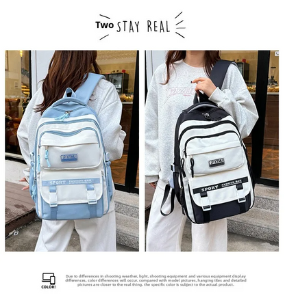 Academy Style School Bag Book Bag Lightweight College Student Backpack(blue)-0014