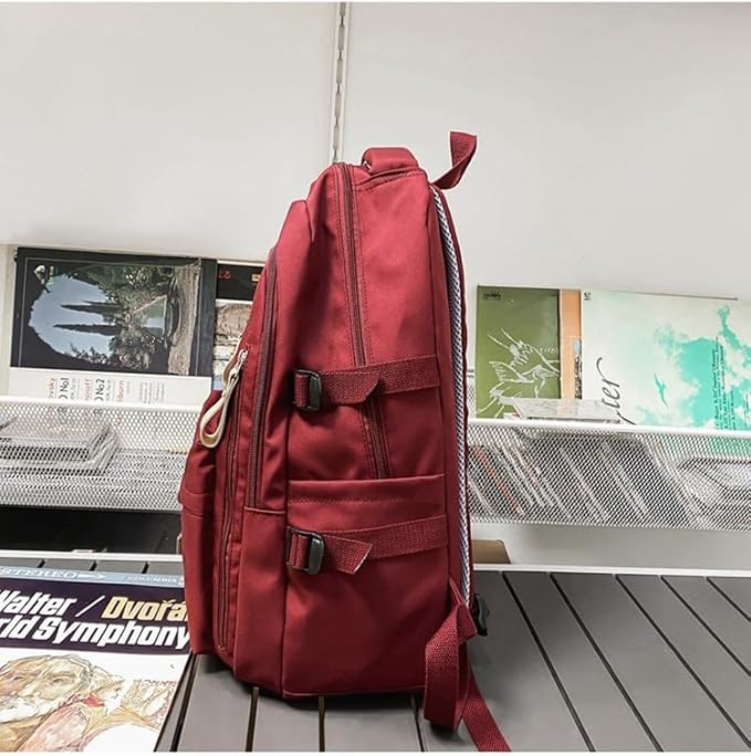 Aesthetic Large Capacity Cute Backpack (RED)-0010