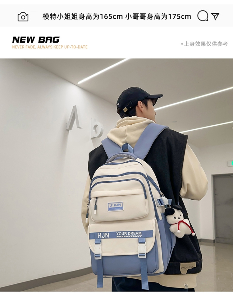 Academy Style School Bag Book Bag Lightweight College Student Backpack(blue)-0014