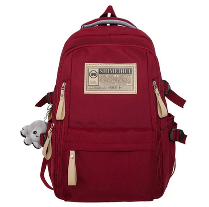 Aesthetic Large Capacity Cute Backpack (RED)-0010