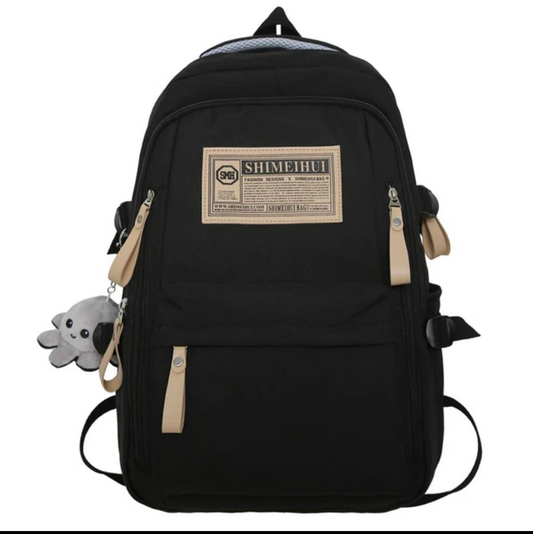 Aesthetic Large Capacity Cute Backpack (Black)-0011