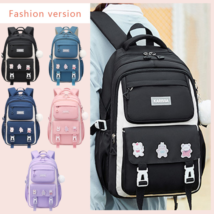 Kids Backpack Children School Bags Waterproof Primary Schoolbag Book Bag (black)-0017