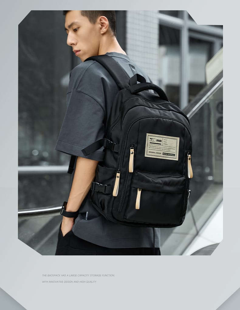 Aesthetic Large Capacity Cute Backpack (Black)-0011