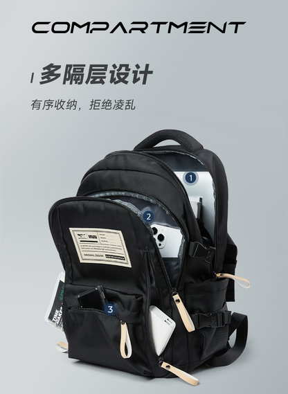 Aesthetic Large Capacity Cute Backpack (Black)-0011