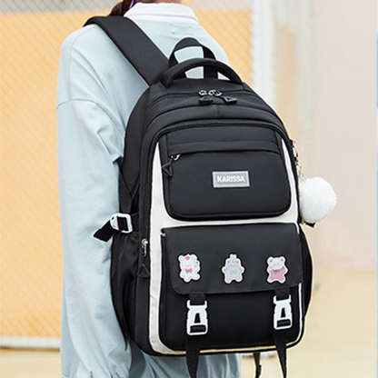 Kids Backpack Children School Bags Waterproof Primary Schoolbag Book Bag (black)-0017