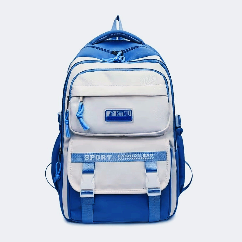 Academy Style School Bag Book Bag Lightweight College Student Backpack(blue)-0014