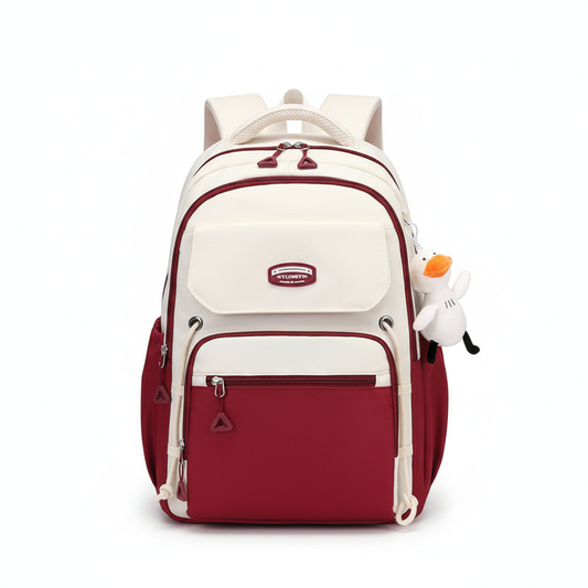 Middle School, High School, and College Students' Schoolbags Stain-Resistant Backpacks (Red)-0004